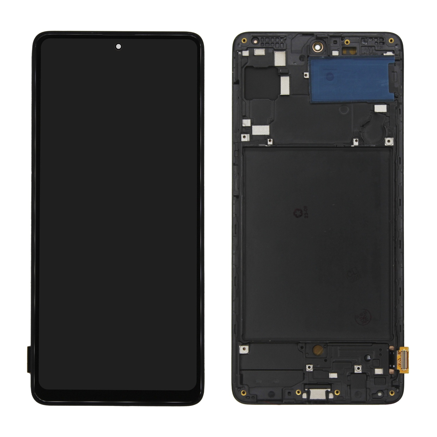 Дисплей в сборе с тачскрином для Samsung A715F (A71) (Черный) - в рамке OLED (Orig size)