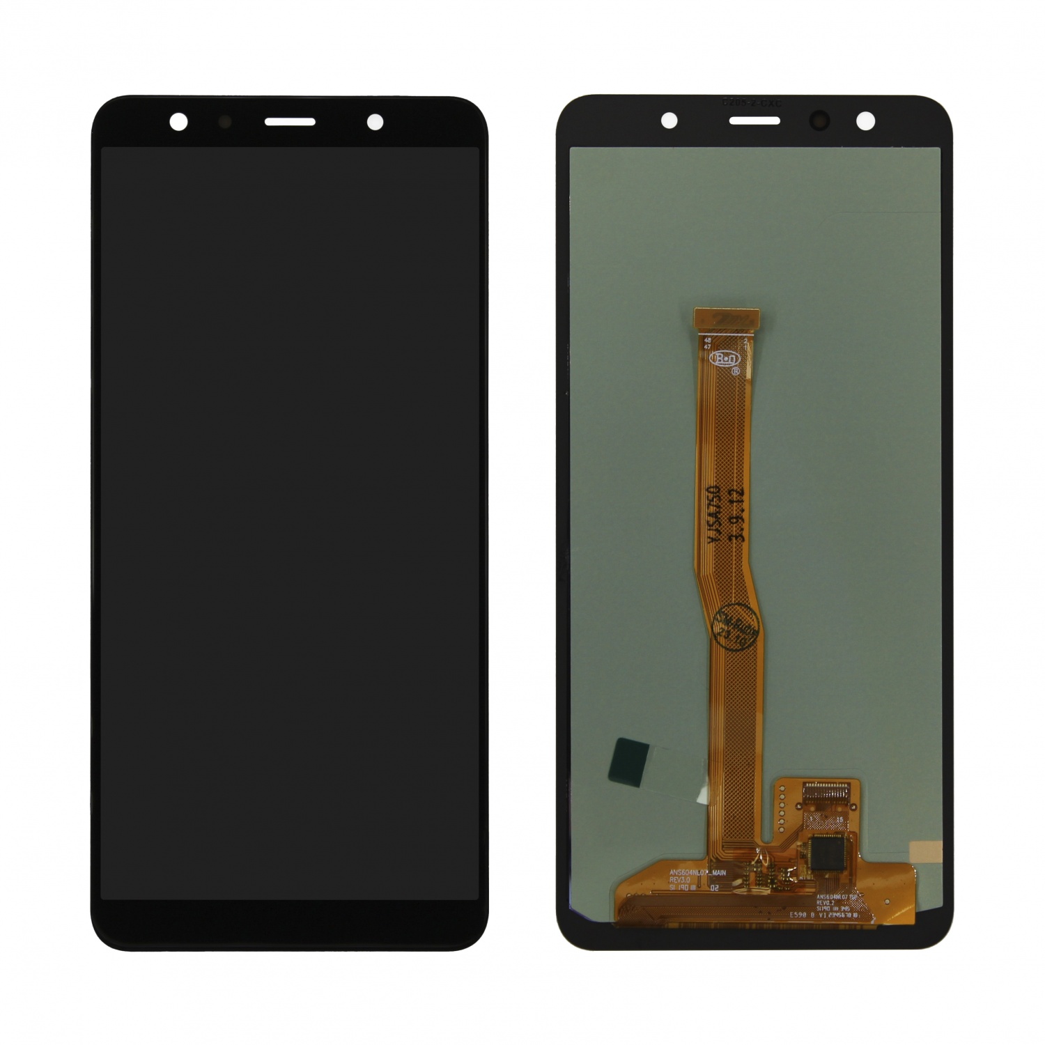 Дисплей в сборе с тачскрином для Samsung A750F (A7 2018) (Черный) - OLED