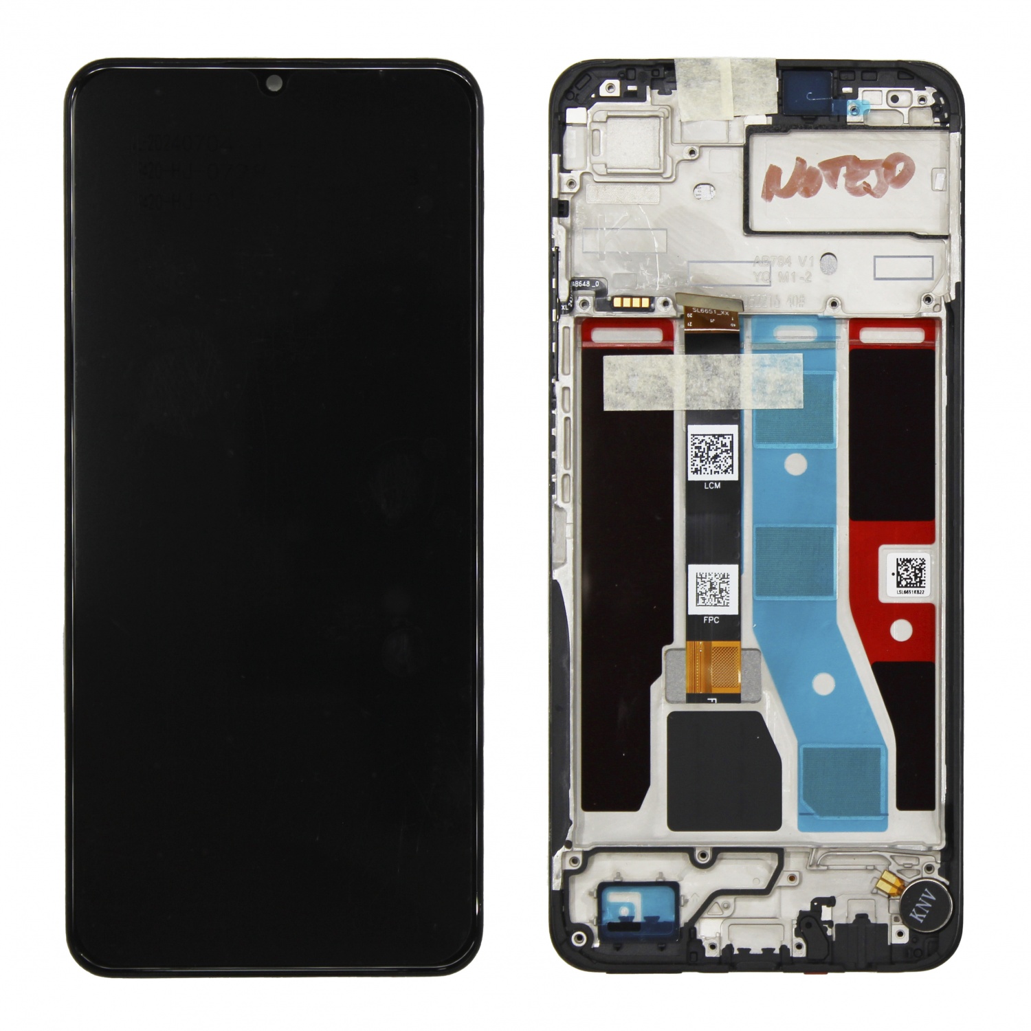 Дисплей в сборе с тачскрином для Realme Note 50 (Черный) - в рамке новый OR100%