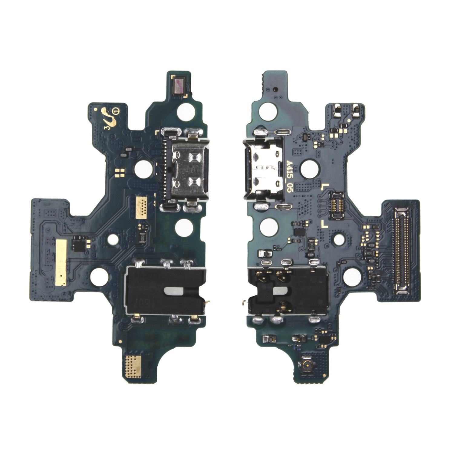 Шлейф Samsung A415F (A41) плата системный разъем/разъем гарнитуры/микрофон