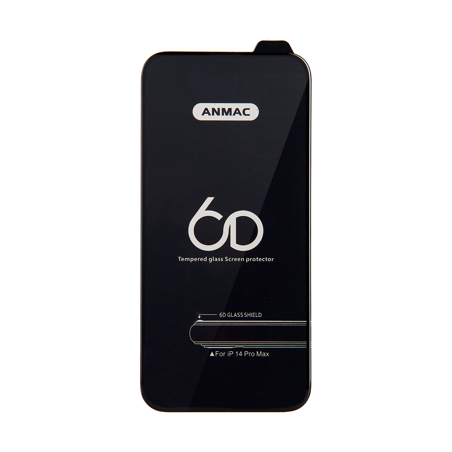 Защитное стекло для iPhone 14 Pro Max (Черный) - Премиум