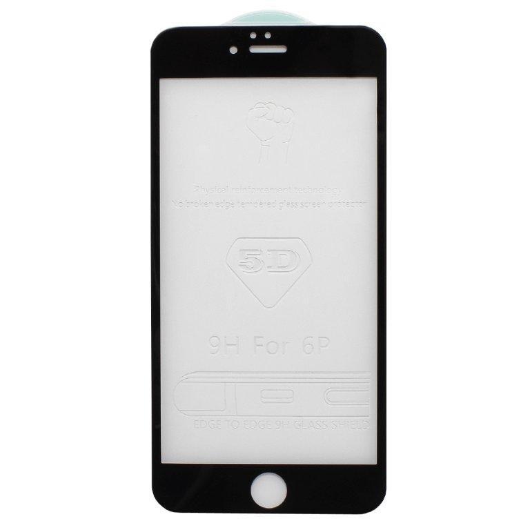 Защитное стекло "Полное покрытие" для iPhone 6 Plus/6S Plus (Черный) - загнутое/олеофобное покрытие