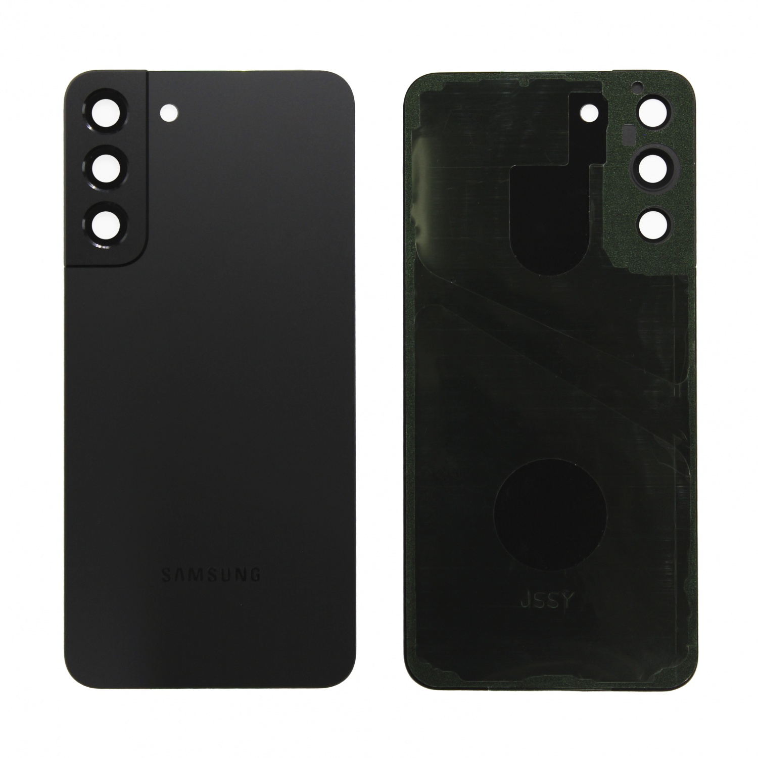 Задняя крышка для Samsung S906B (S22+) (Черный) - со стеклом камеры
