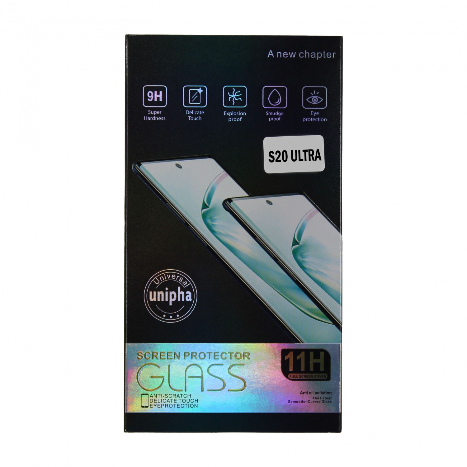 Защитное стекло "Полный клей 0,18mm" для Samsung G988B (S20 Ultra) (Черный)