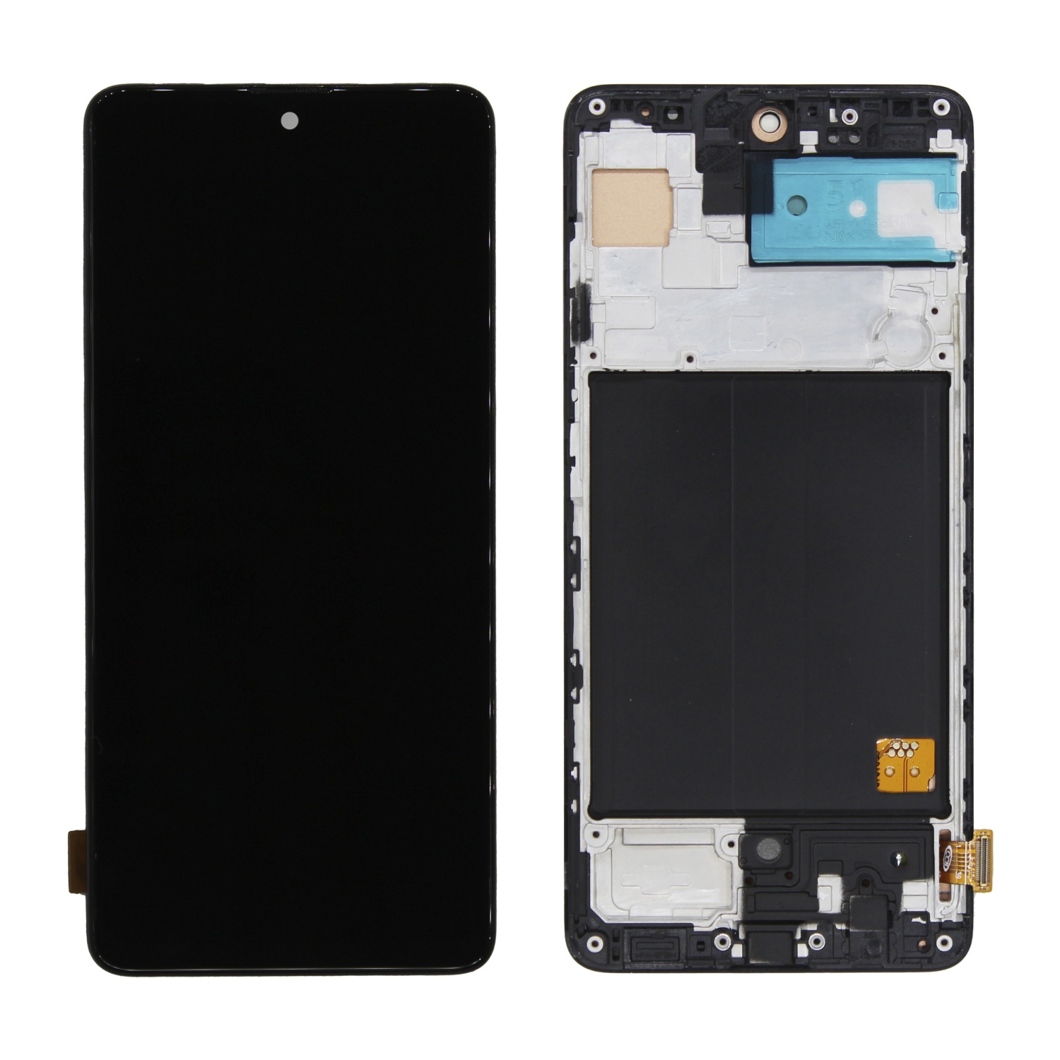 Дисплей в сборе с тачскрином для Samsung A515F (A51) (Черный) - в рамке In-cell