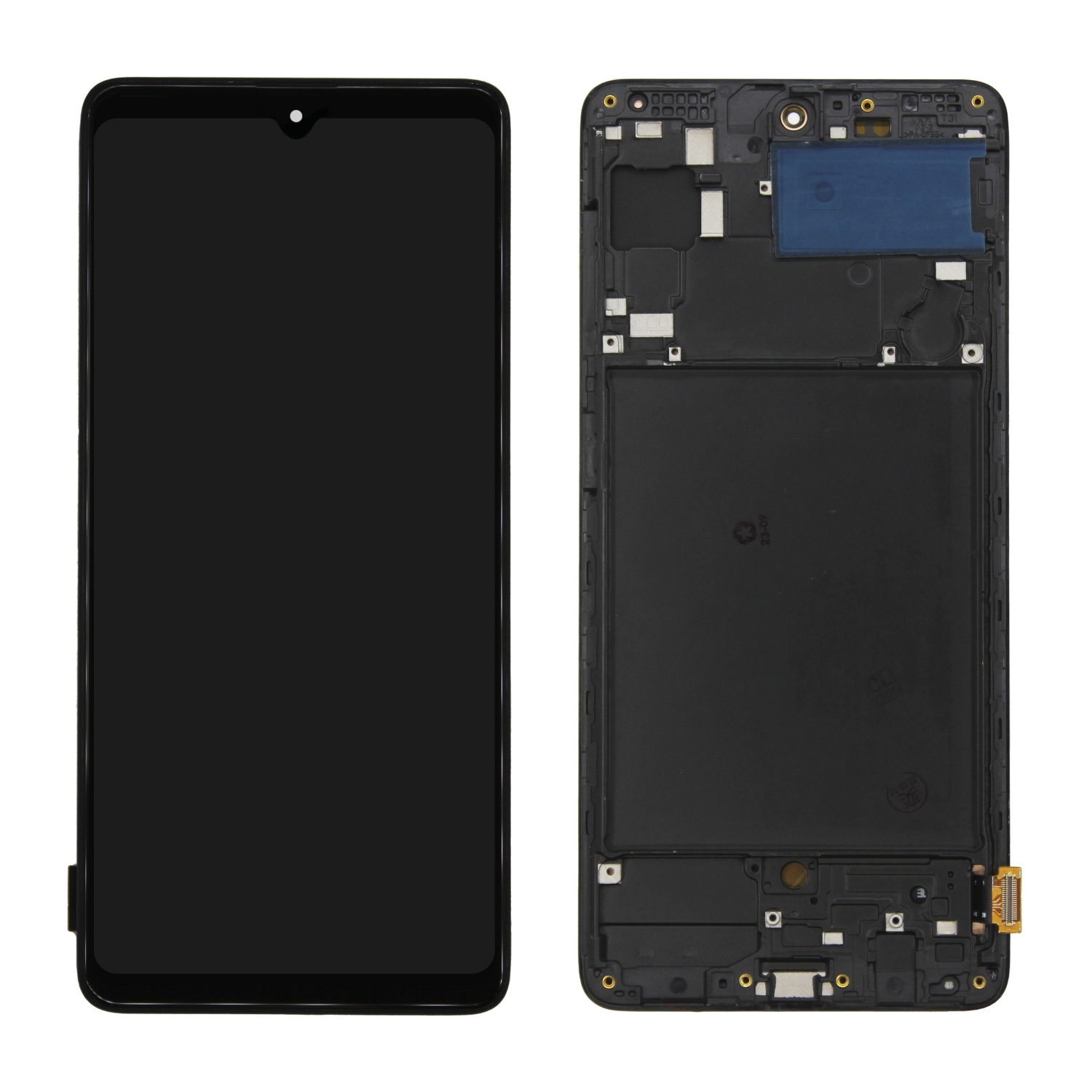Дисплей в сборе с тачскрином для Samsung A715F (A71) (Черный) - в рамке OLED (small size)