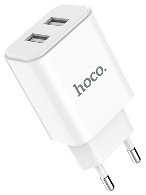 Сетевое зарядное устройство USB HOCO C62A (2 USB, 2.1A) (Белый)