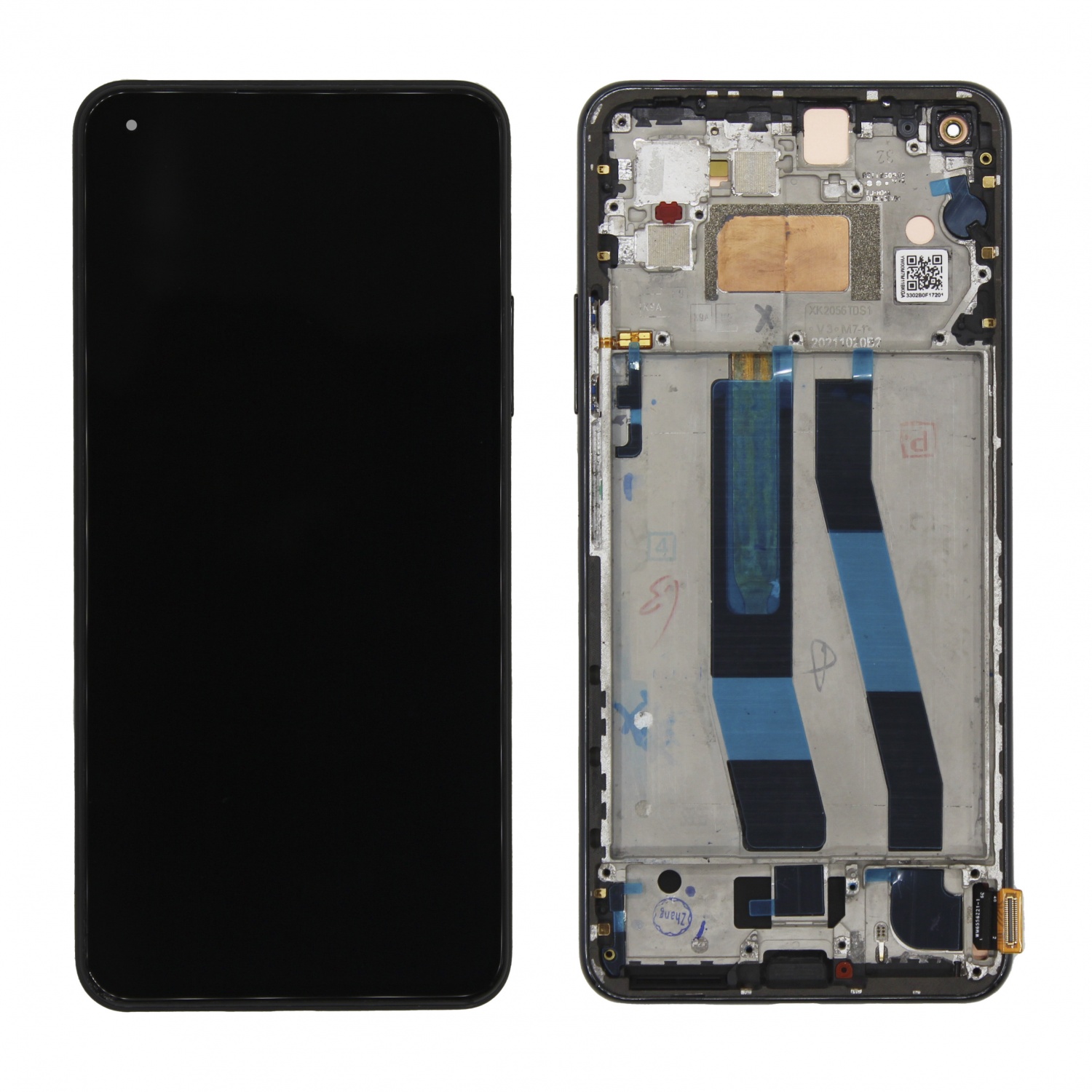 Дисплей в сборе с тачскрином для Xiaomi Mi 11 Lite (Черный) - в рамке OR