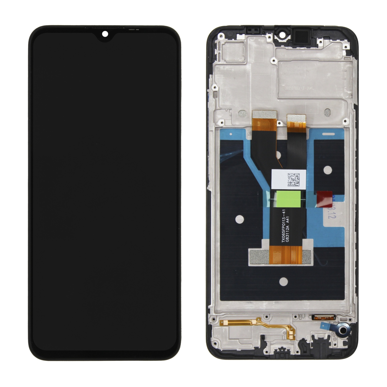 Дисплей в сборе с тачскрином для Realme C21/C11 2021 (Черный) - в рамке OR