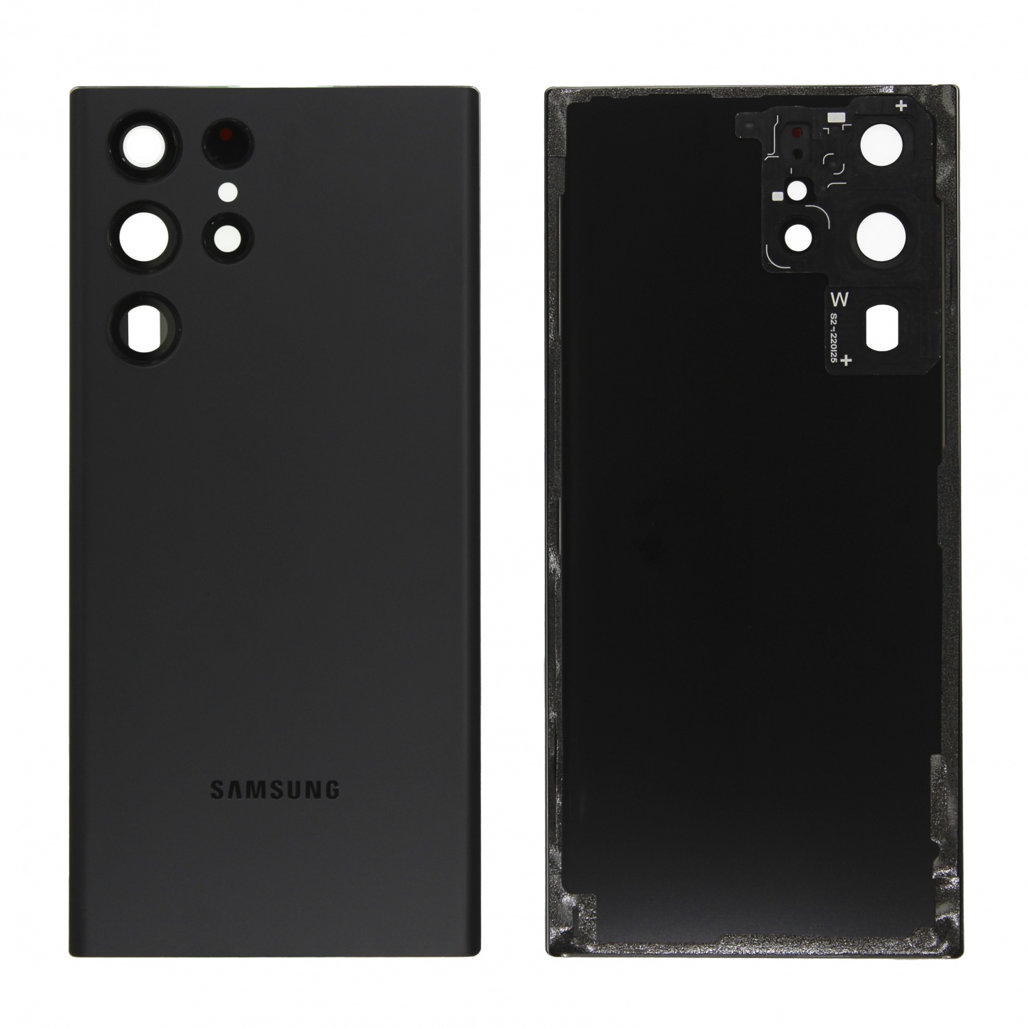 Задняя крышка для Samsung S908B (S22 Ultra) (Черный) - со стеклом камеры