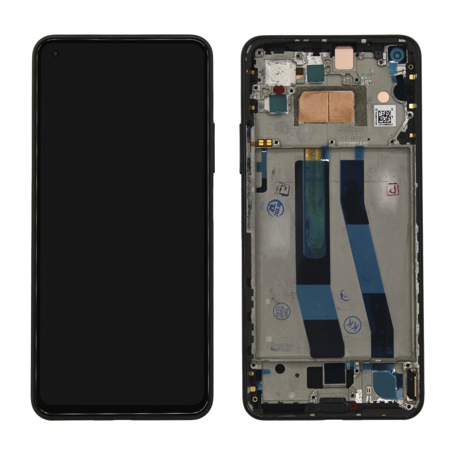 Дисплей в сборе с тачскрином для Xiaomi Mi 11 Lite (Черный) - в рамке OLED