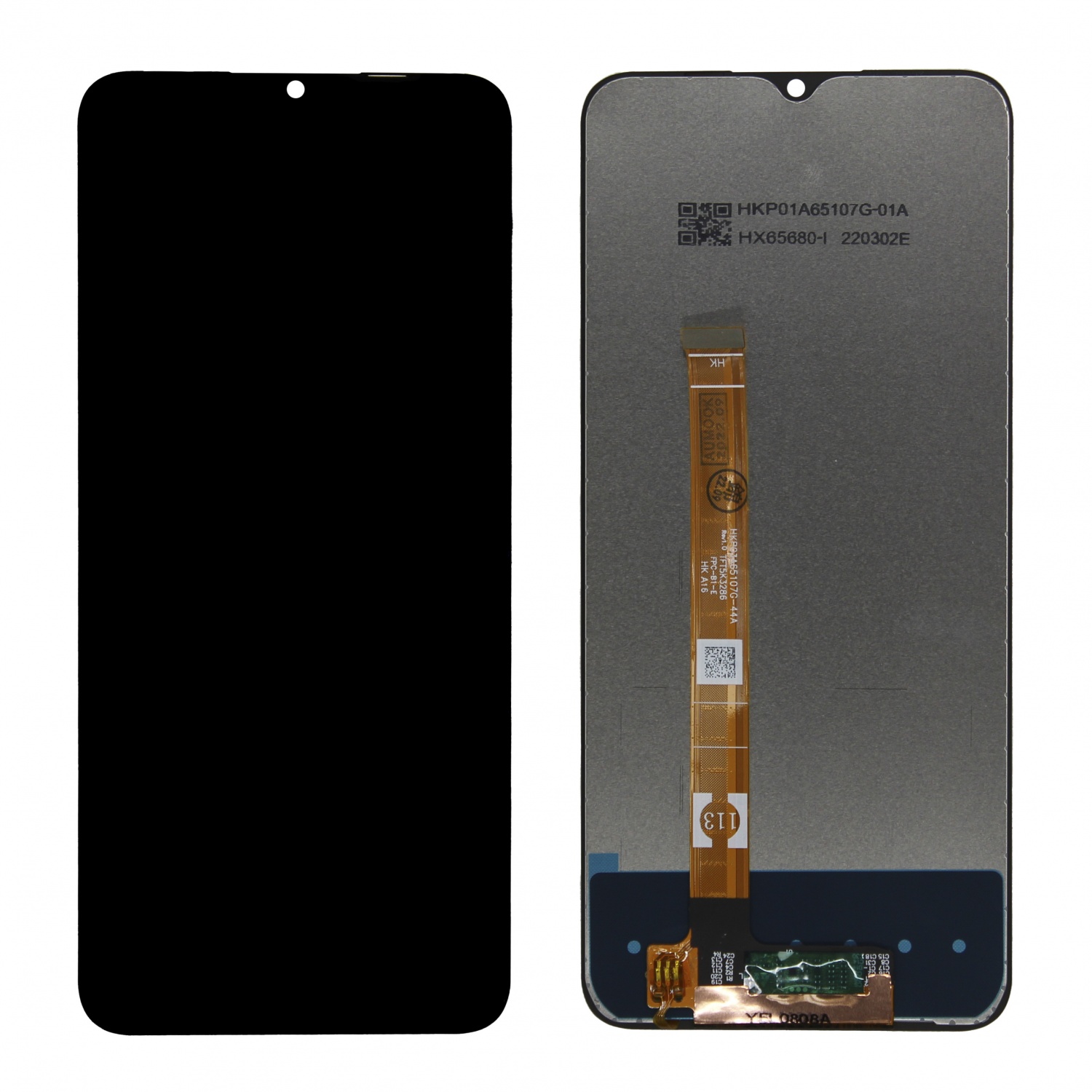 Дисплей в сборе с тачскрином для Realme C25s/Narzo 50a (Черный) - Премиум