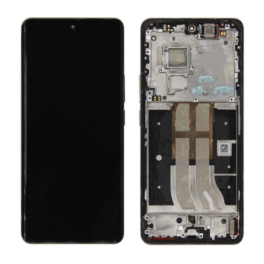 Дисплей в сборе с тачскрином для Realme 12 Pro/12 Pro Plus (Бежевый) - в рамке снятый OR100%