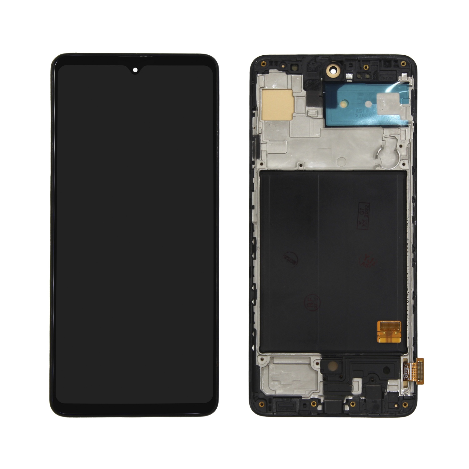 Дисплей в сборе с тачскрином для Samsung A515F (A51) (Черный) - в рамке OLED (small size)