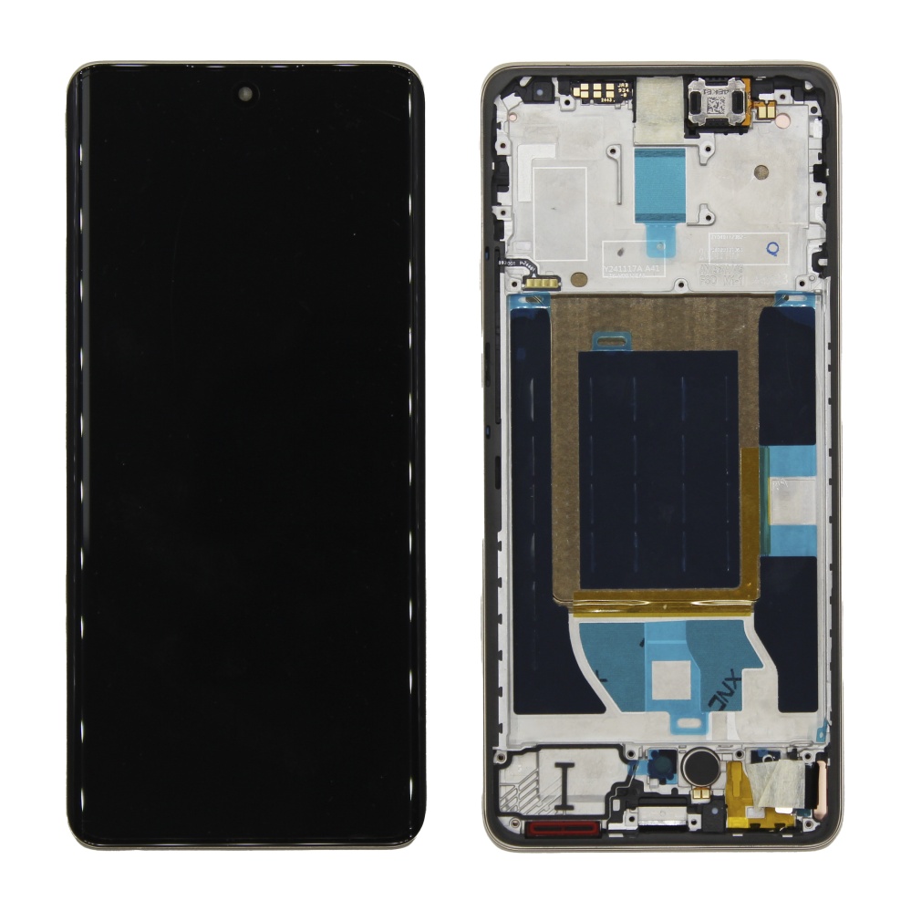 Дисплей в сборе с тачскрином для Realme 14 Pro (Золотой) - в рамке снятый OR100% (SP) (+влагозащита)