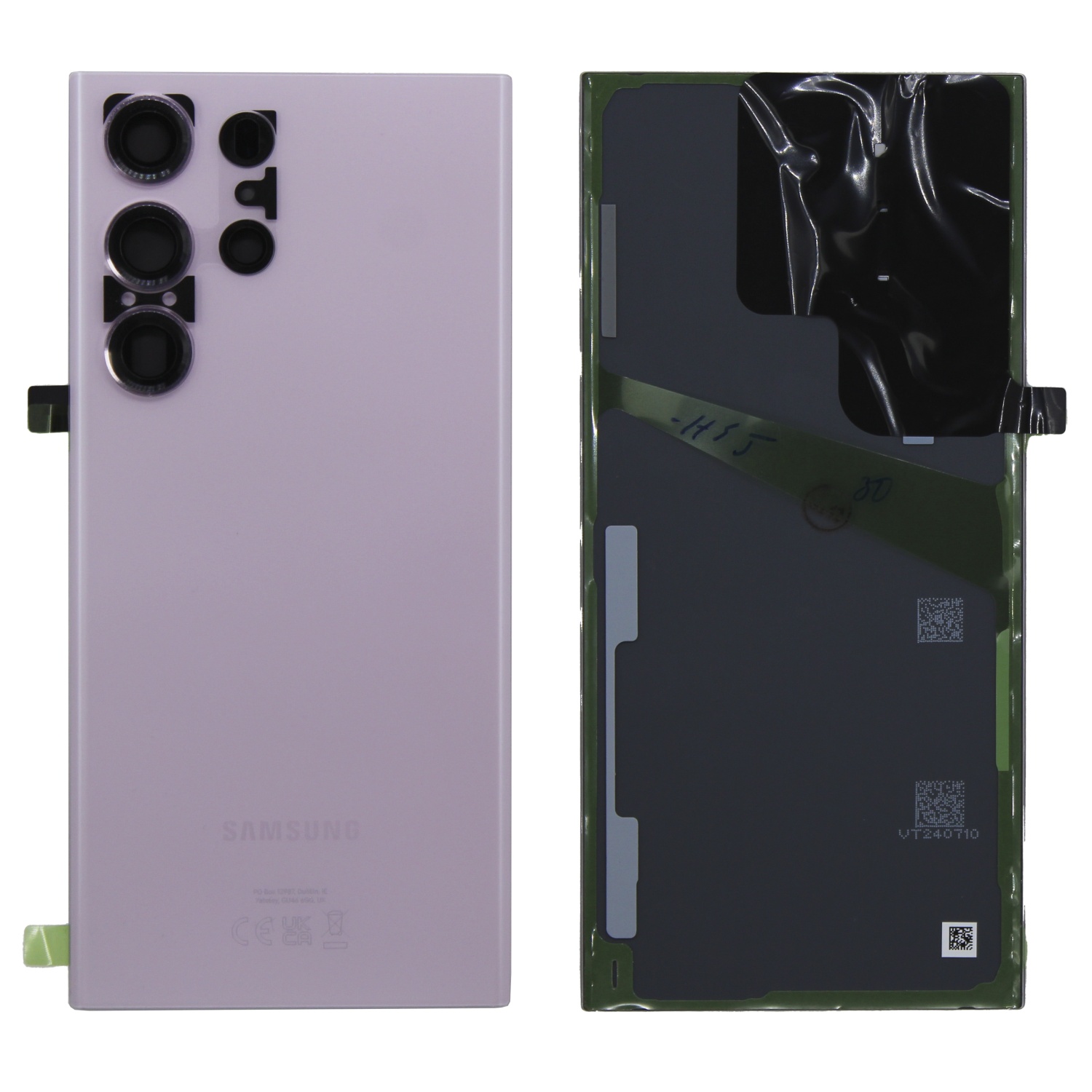 Задняя крышка для Samsung S918B (S23 Ultra) (Лаванда) - со стеклом камеры снятая OR100% (SP)