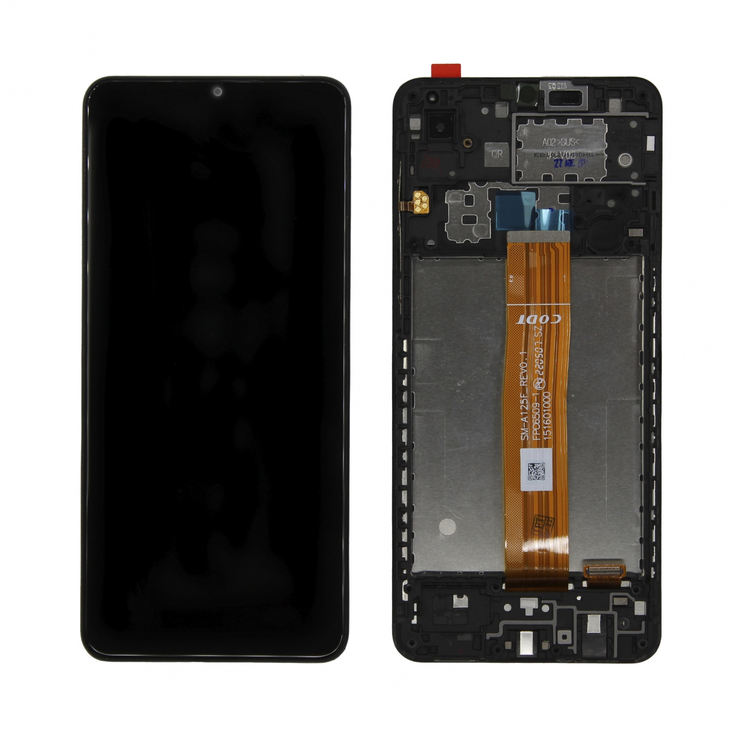 Дисплей в сборе с тачскрином для Samsung A022G (A02) (Черный) - в рамке OR100
