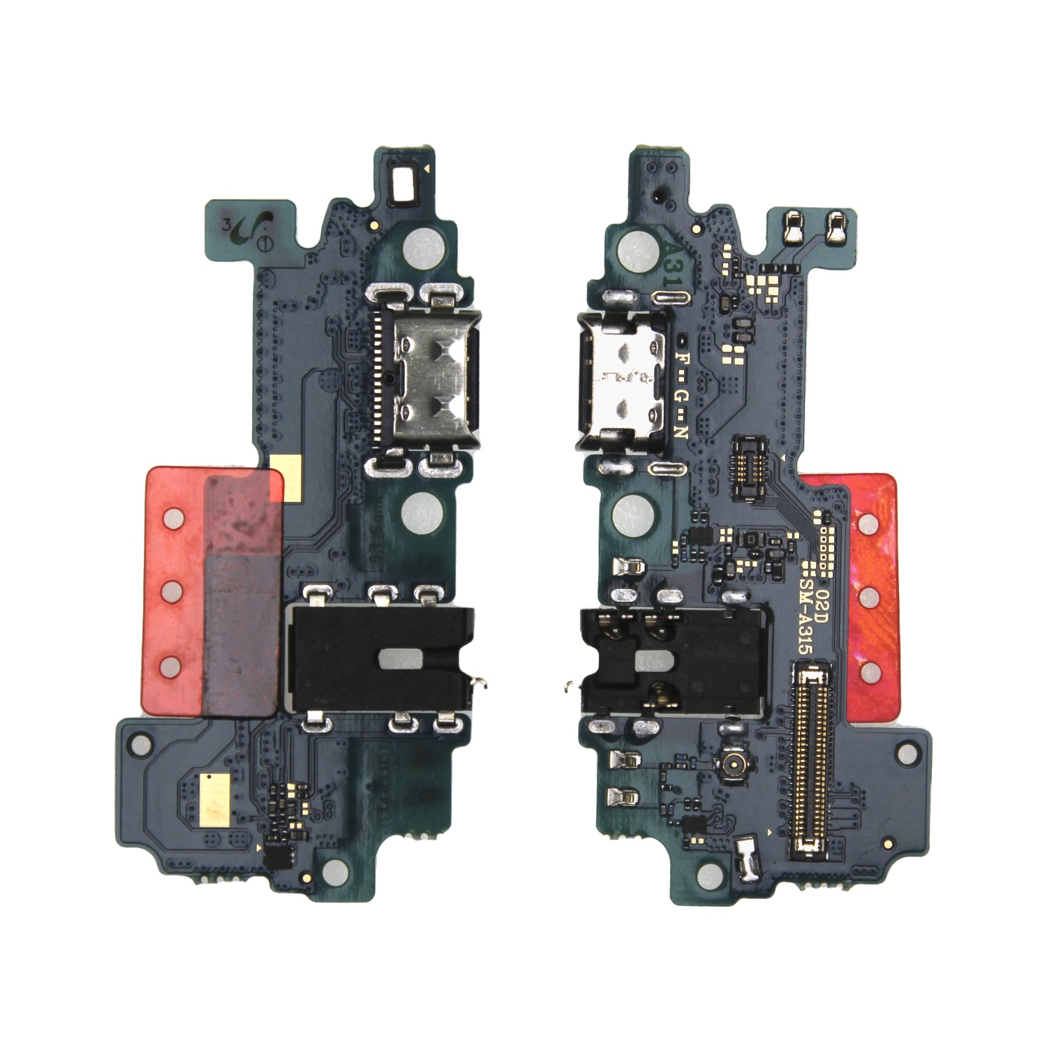 Шлейф Samsung A315F (A31) плата системный разъем/разъем гарнитуры/микрофон - Премиум