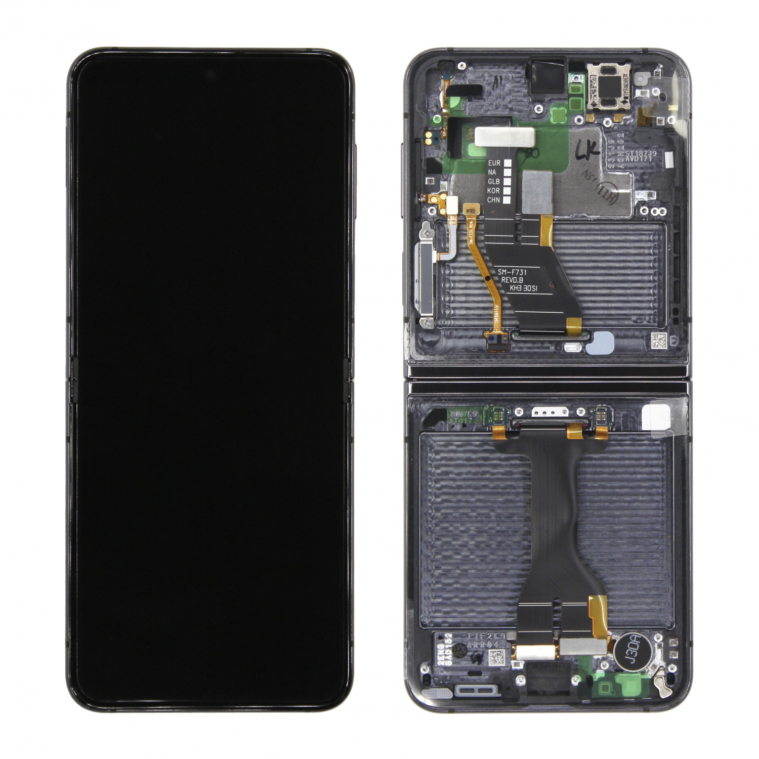Дисплей в сборе с тачскрином для Samsung Z Flip 5 (Черный) - в рамке OR100% (SP)