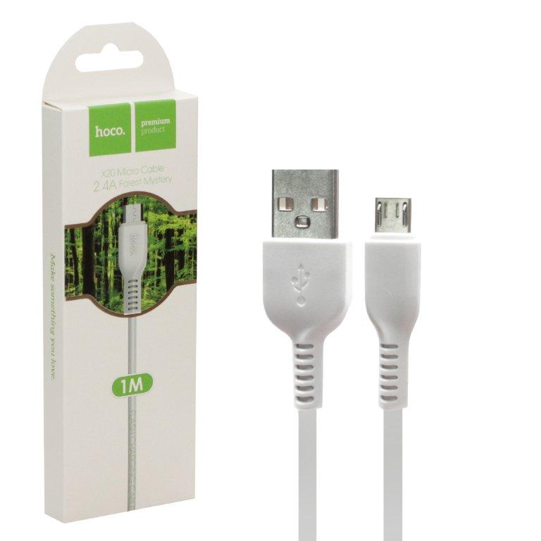 Кабель USB Micro Hoco X20 (Белый)