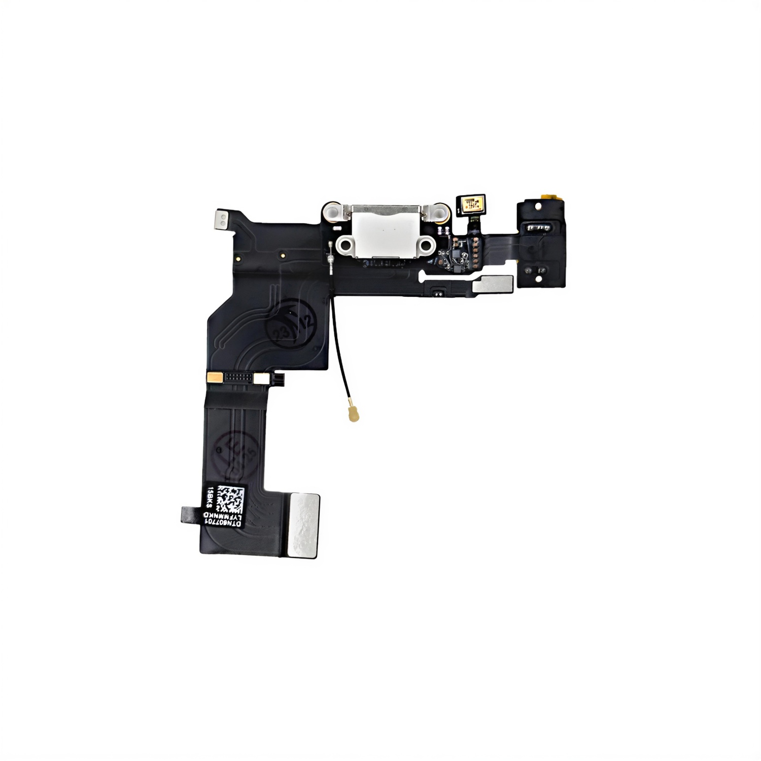 Шлейф для iPhone 5S на системный разъем/разъем гарнитуры/микрофон (Белый)