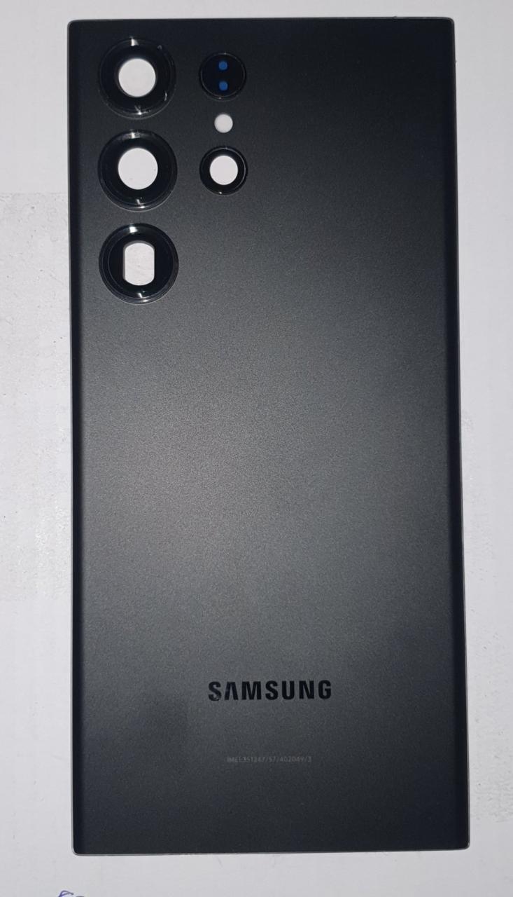 Задняя крышка для Samsung S918B (S23 Ultra) (Черный) - со стеклом камеры OR100%