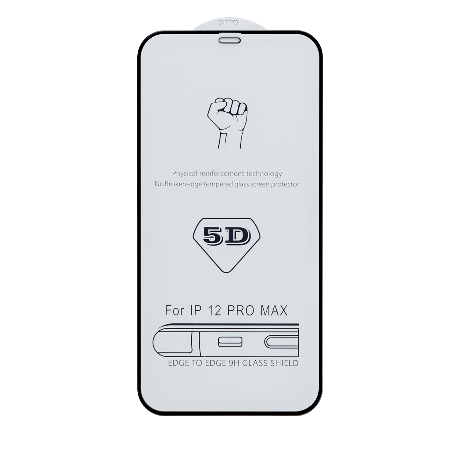 Защитное стекло "Полное покрытие" для iPhone 12 Pro Max (Черный) - загнутое/олеофобное покрытие