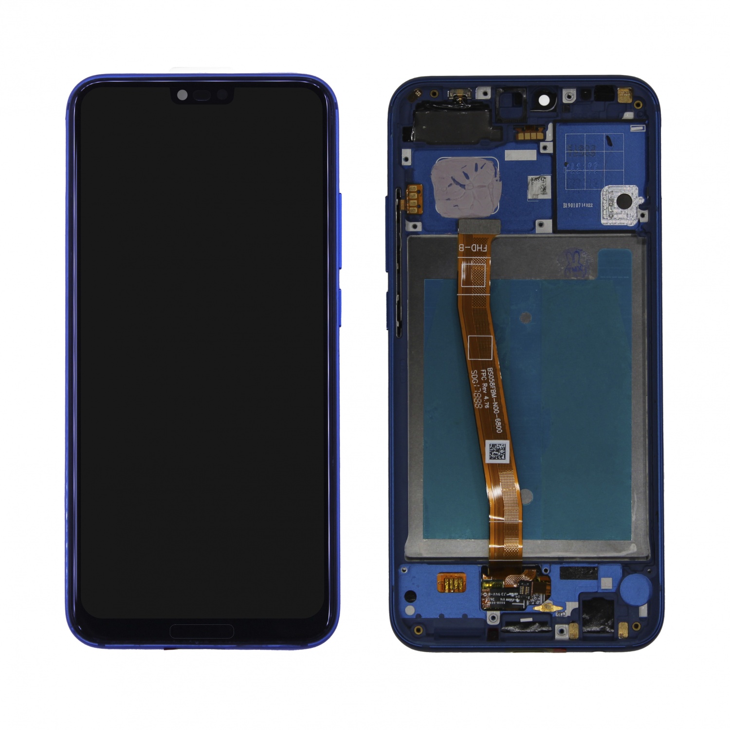 Дисплейный модуль для Huawei Honor 10 (COL-L29) со сканером отпечатка (Синий) - в рамке OR100