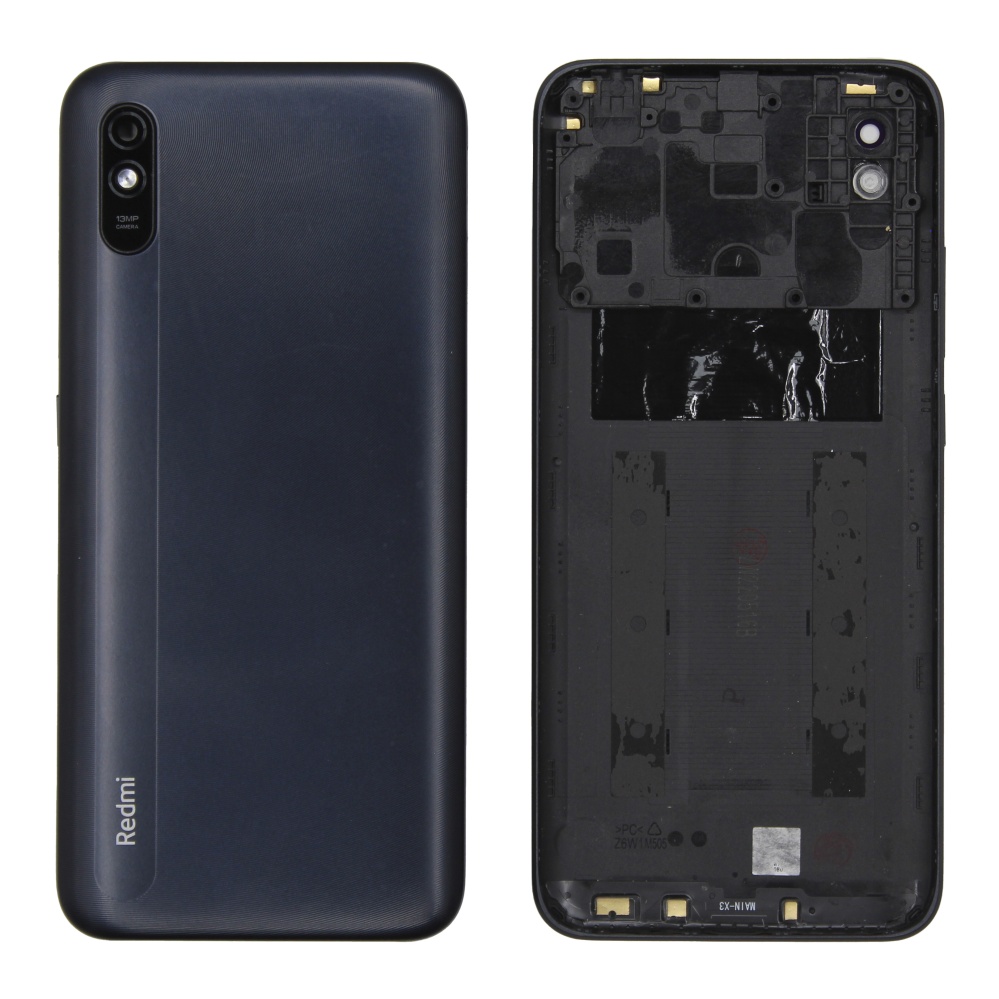 Задняя крышка Xiaomi Redmi 9A (Черный) - со стеклом камеры