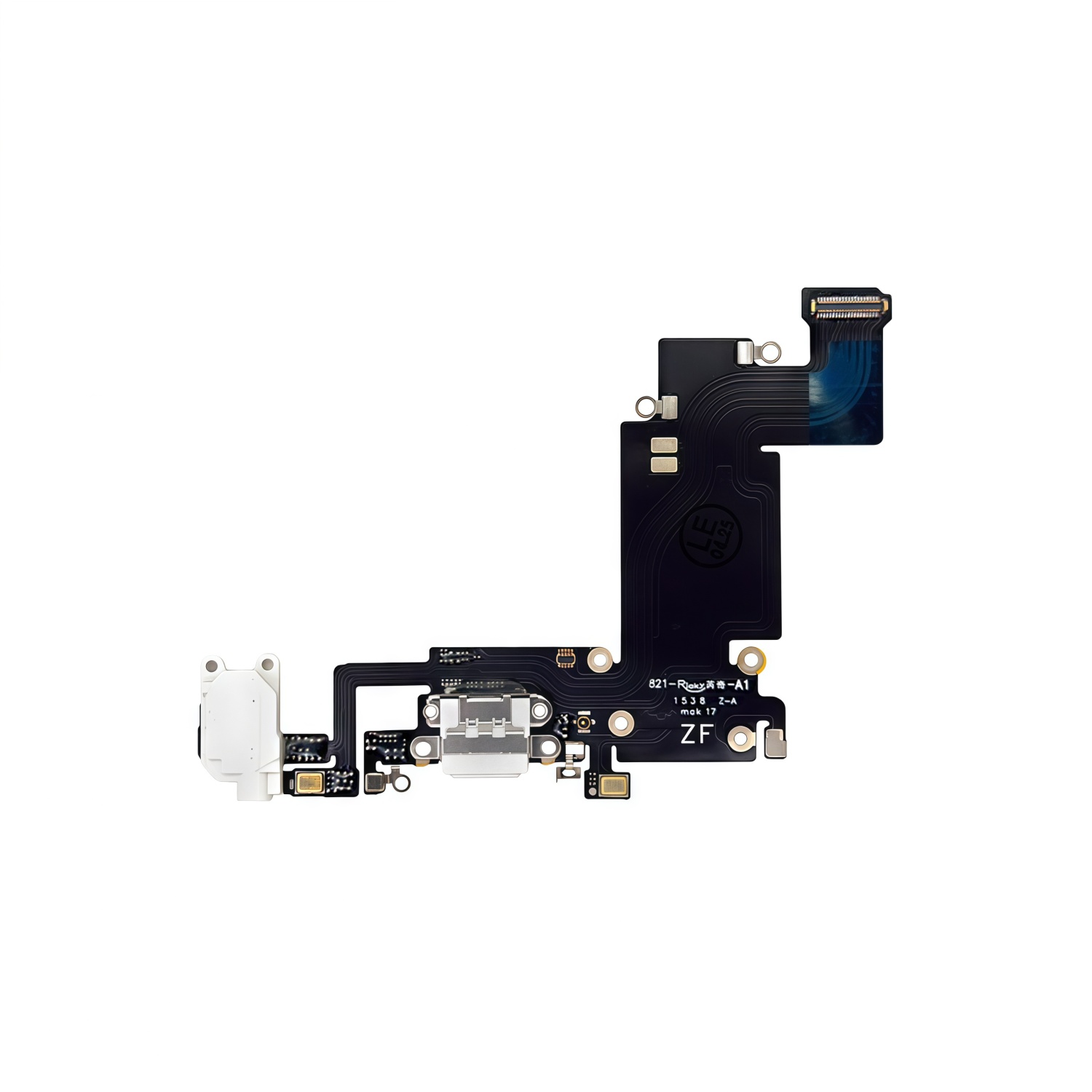 Шлейф для iPhone 6S Plus на системный разъем/разъем гарнитуры/микрофон (Белый) 