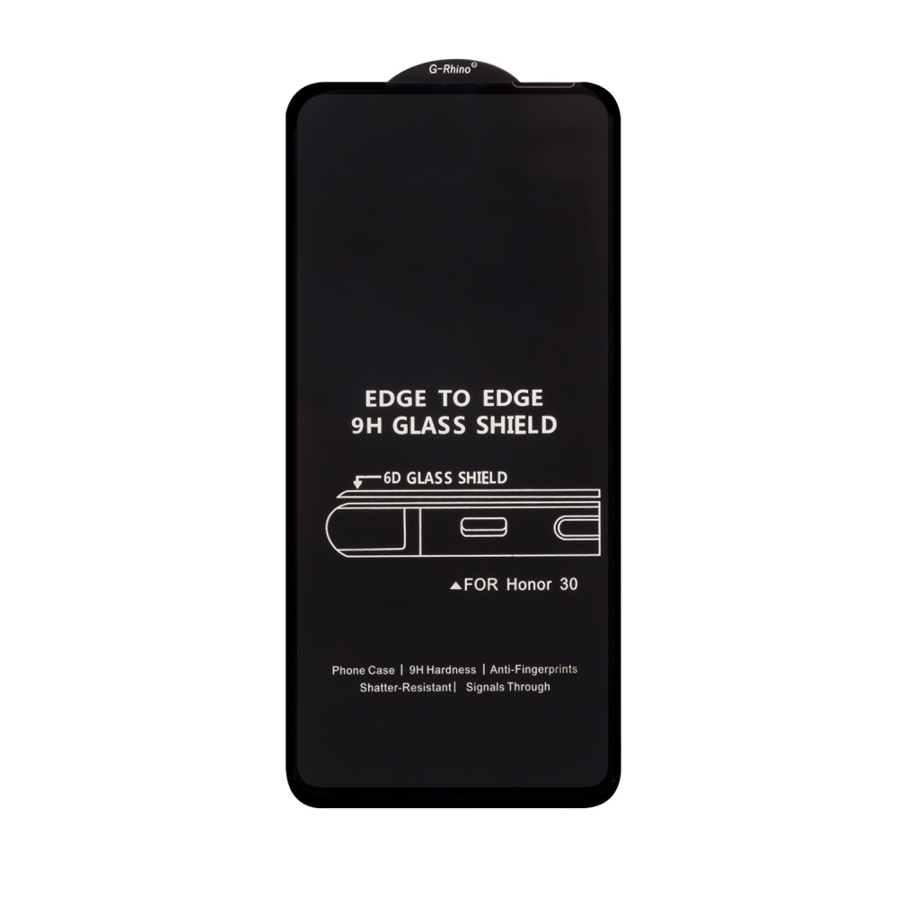 Защитное стекло "Полное покрытие" для Huawei Honor 30/30 Premium/Nova 7 (Черный) - Премиум