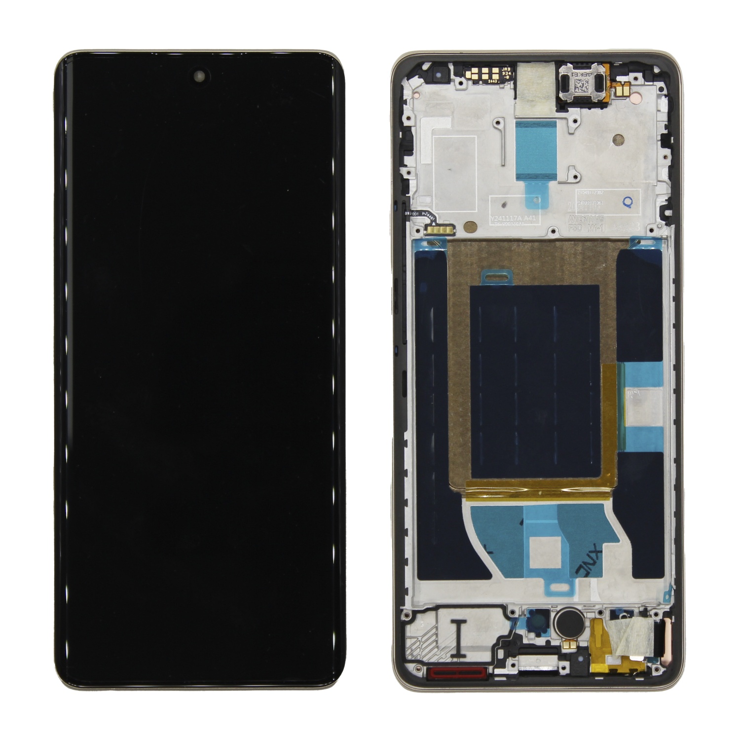 Дисплей в сборе с тачскрином для Realme 14 Pro (Золотой) - в рамке снятый OR100% (SP) (+влагозащита)
