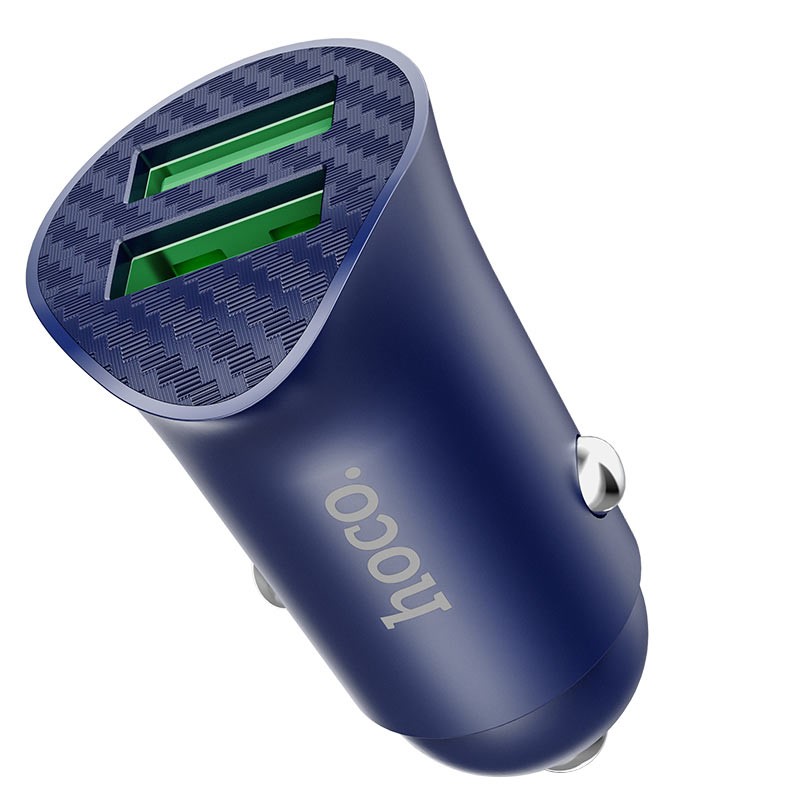 Автомобильное зарядное устройство USB HOCO Z39 (2 USB, 3A) (Синий)
