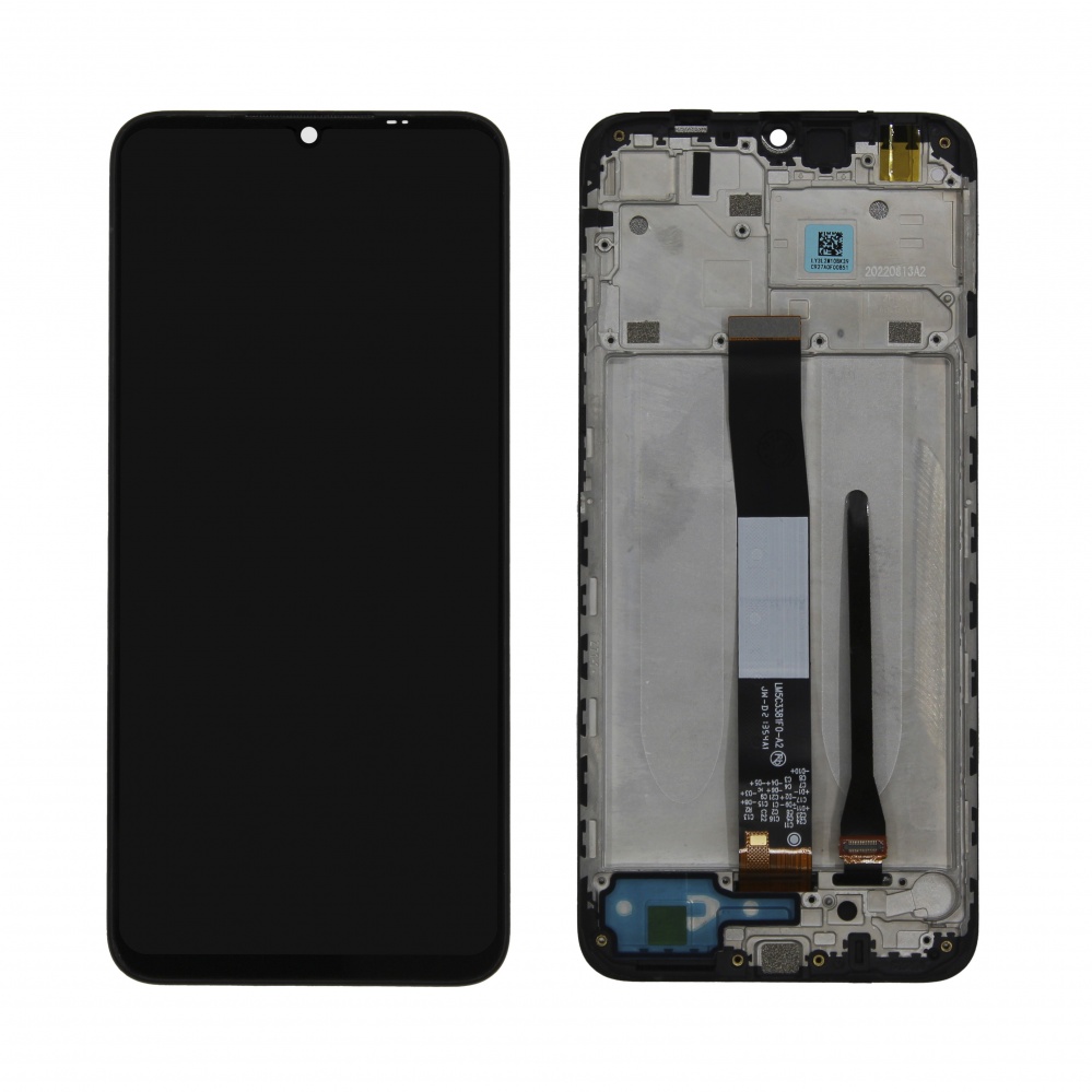 Дисплей в сборе с тачскрином для Xiaomi Redmi 9A/Redmi 9C/10A (Черный) - в рамке OR