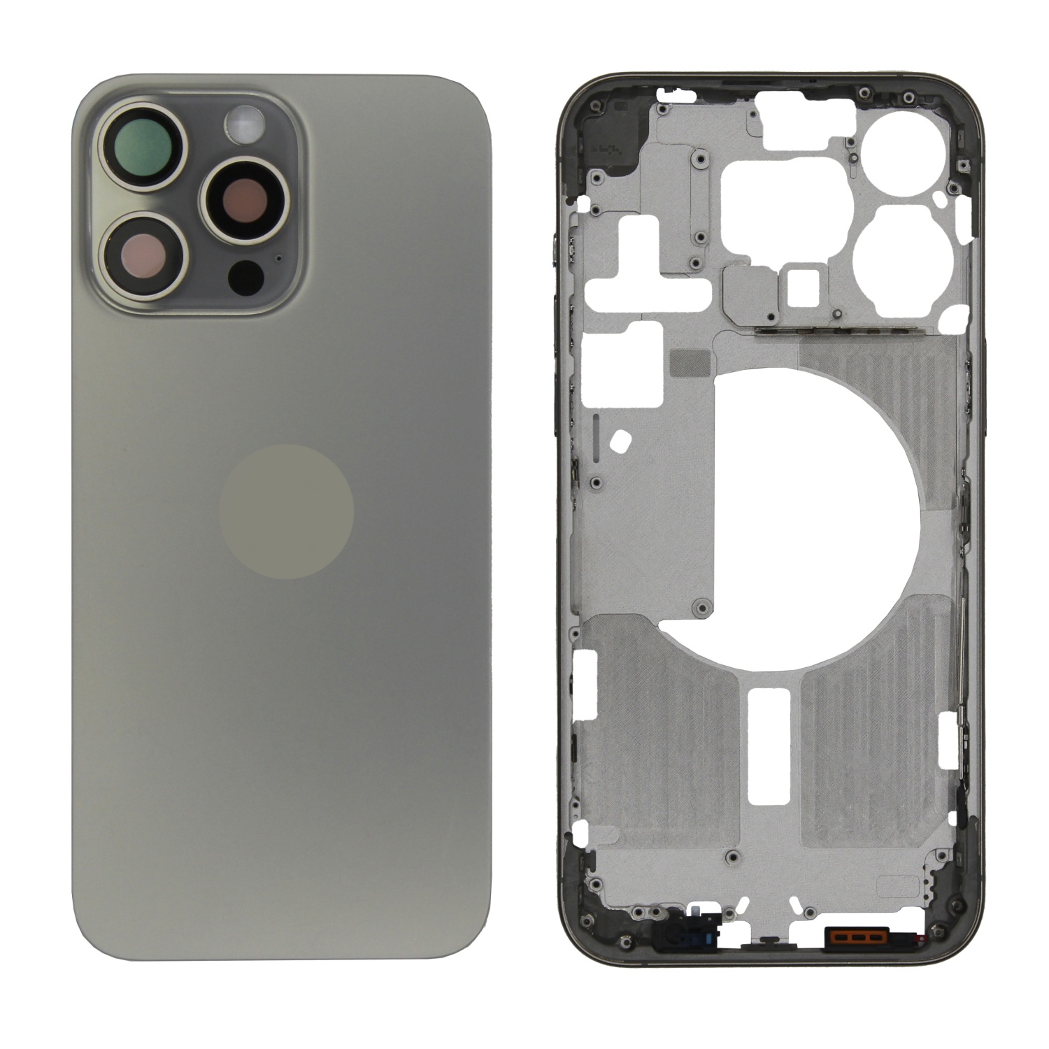 Корпус для iPhone 15 Pro Max (nano sim) (Натуральный титан) - OEM