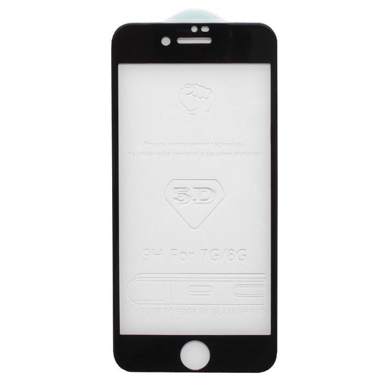 Защитное стекло "Полное покрытие" для iPhone 7/8/SE (2020) (Черный) - загнутое/олеофобное покрытие