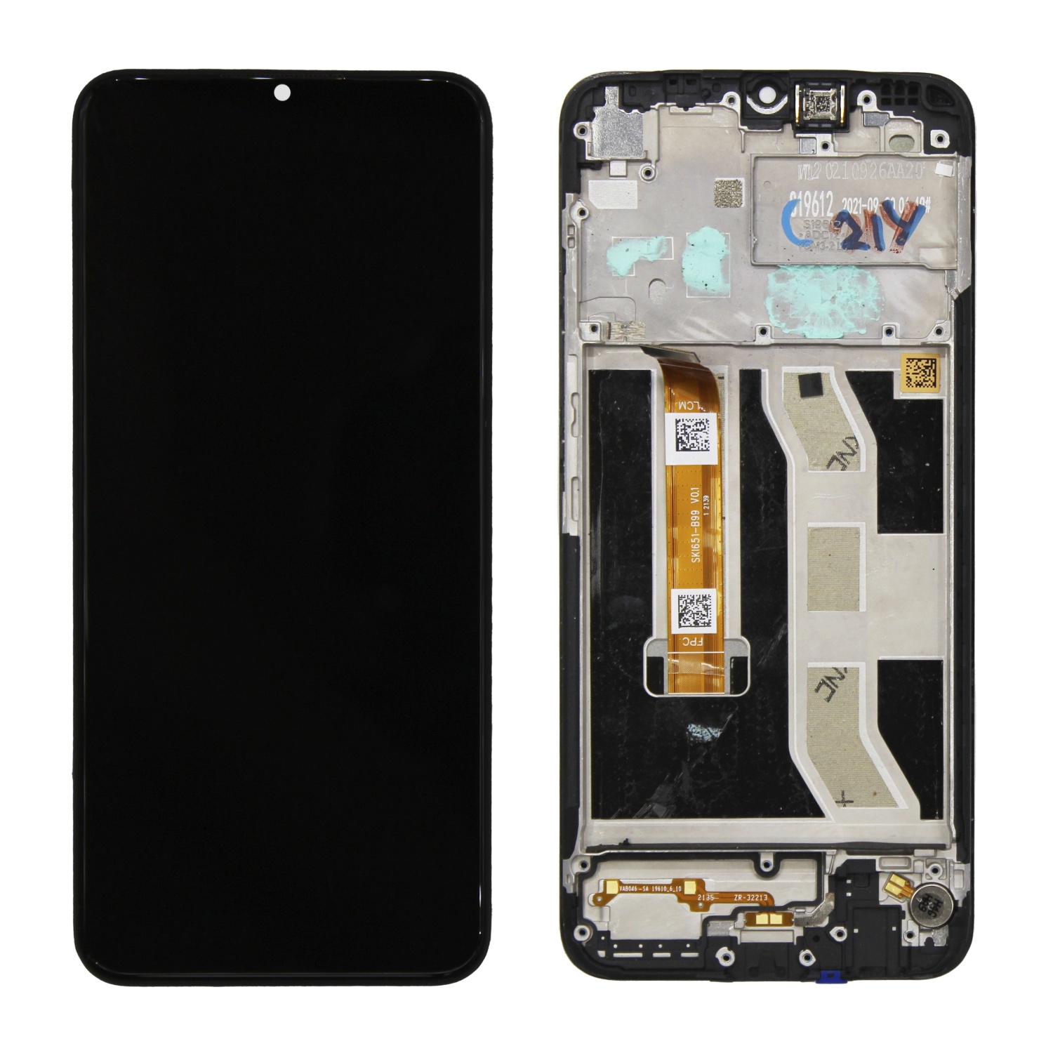 Дисплей в сборе с тачскрином для Realme C21Y/C25Y (Черный) - в рамке снятый OR100% (SP)