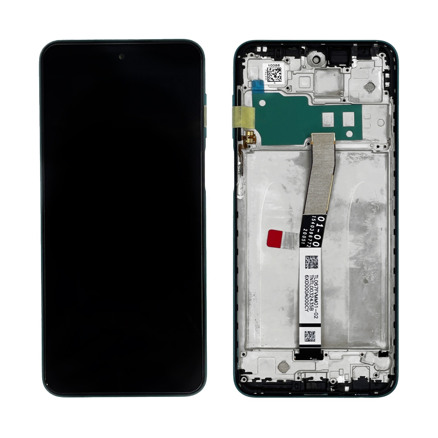 Дисплей в сборе с тачскрином для Xiaomi Redmi Note 9S/Note 9 Pro (Зеленый) - в рамке OR