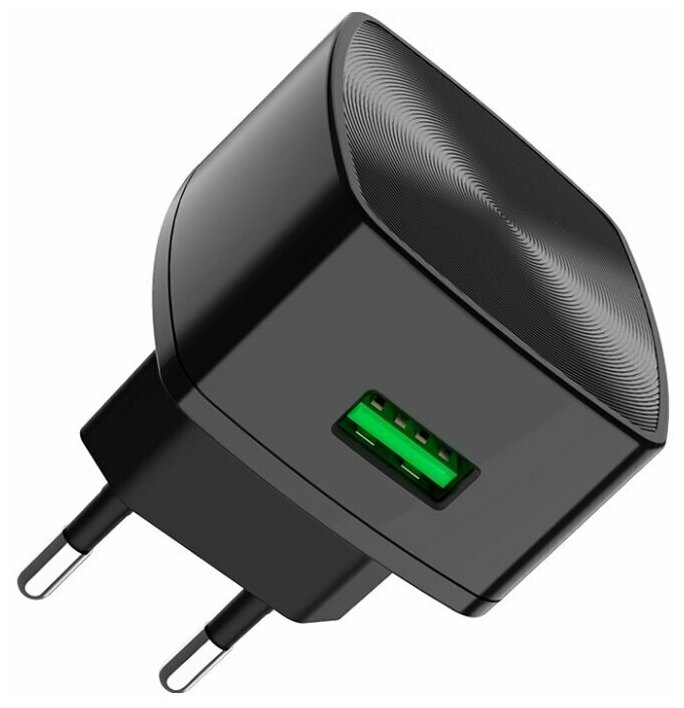Сетевое зарядное устройство USB HOCO C70A (3A, быстрая зарядка QC3.0) (Черный)