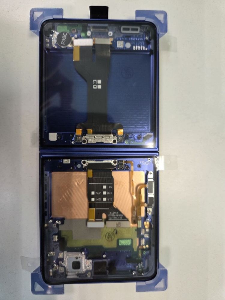 Дисплей в сборе с тачскрином для Samsung Z Flip 7 (F766) (Cиний) - в рамке OR100% (SP)