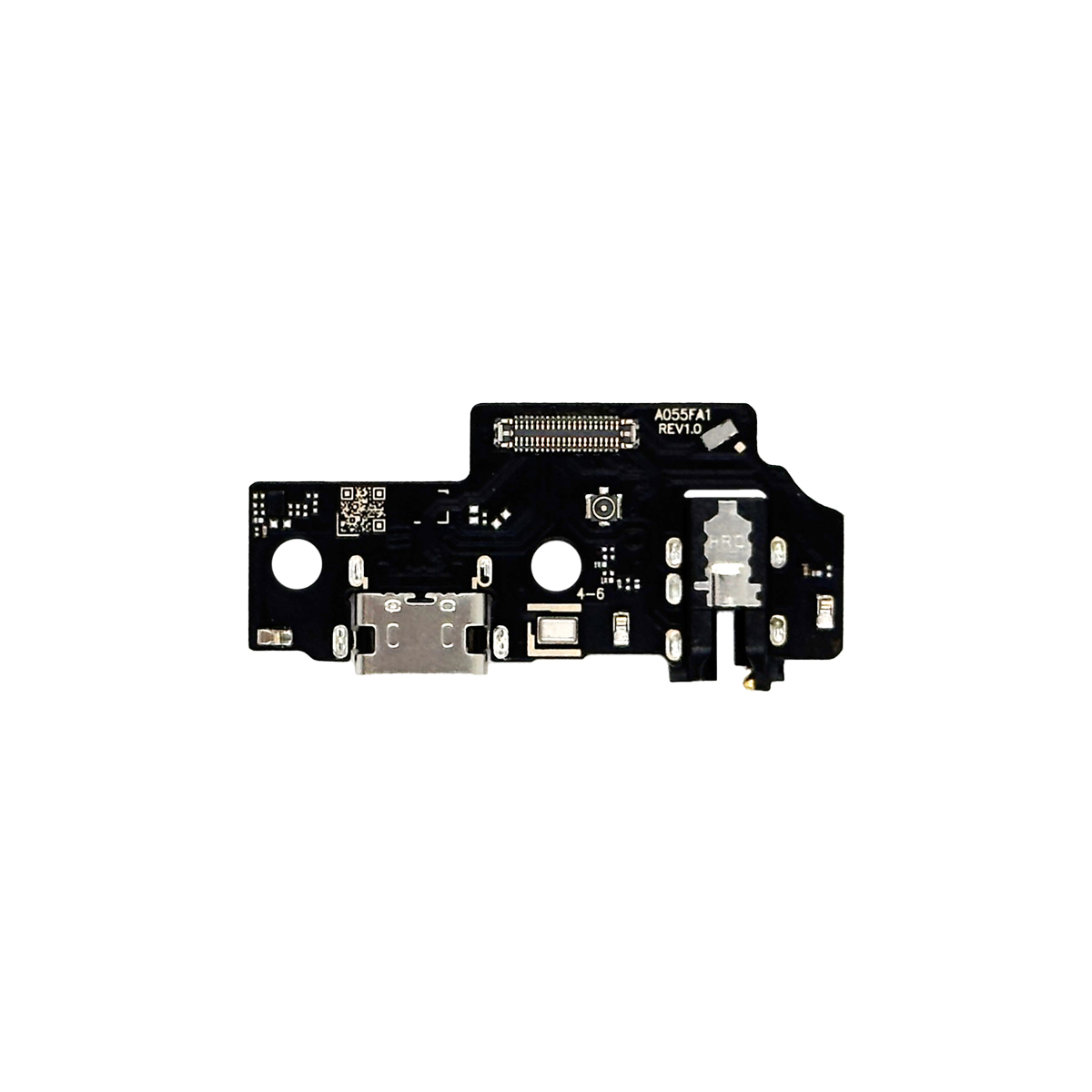 Шлейф Samsung A055F (A05) плата на системный разъем/разъем гарнитуры/микрофон - Премиум