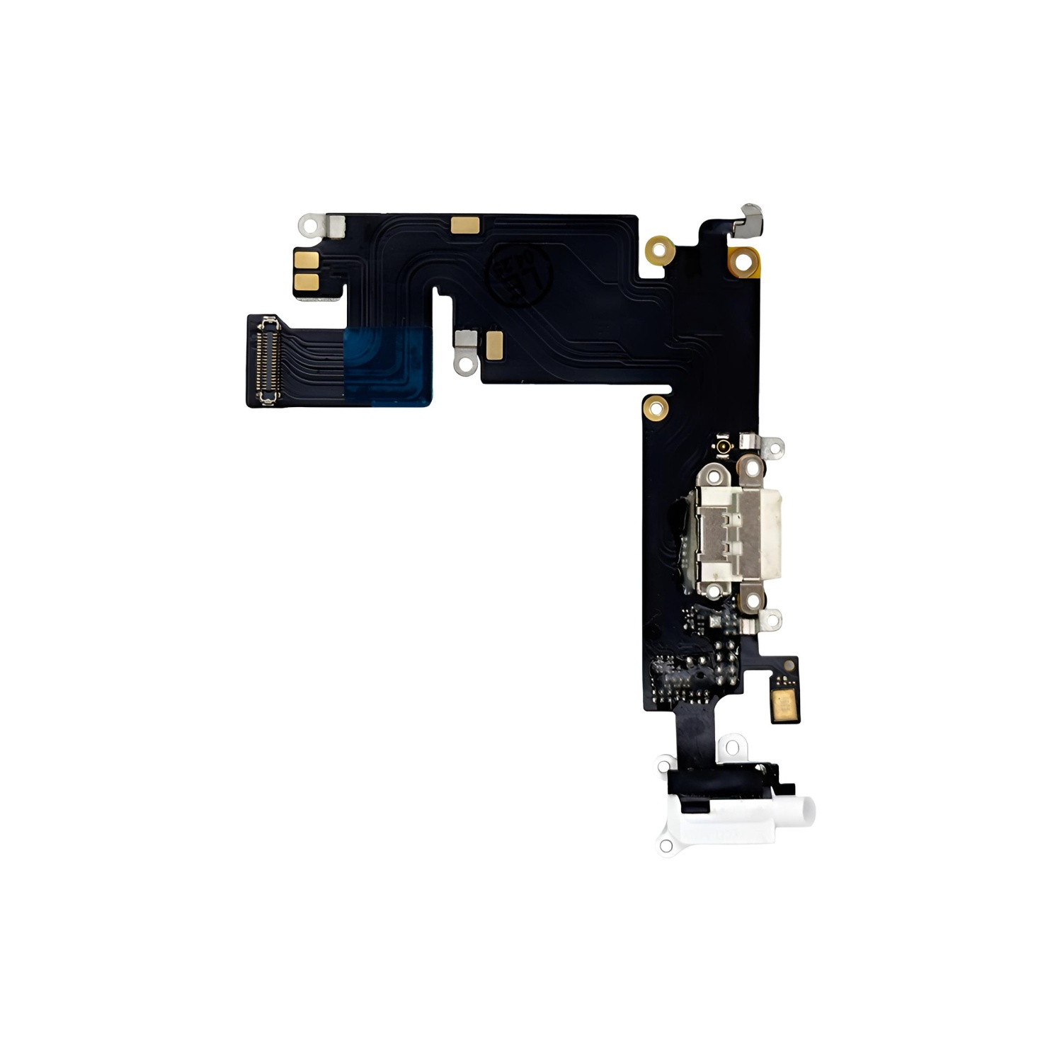 Шлейф для iPhone 6 Plus на системный разъем/разъем гарнитуры/микрофон (Белый)