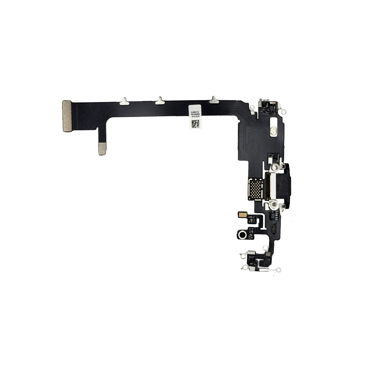 Шлейф для iPhone 11 Pro Max на системный разъем/микрофон (Черный) - Премиум