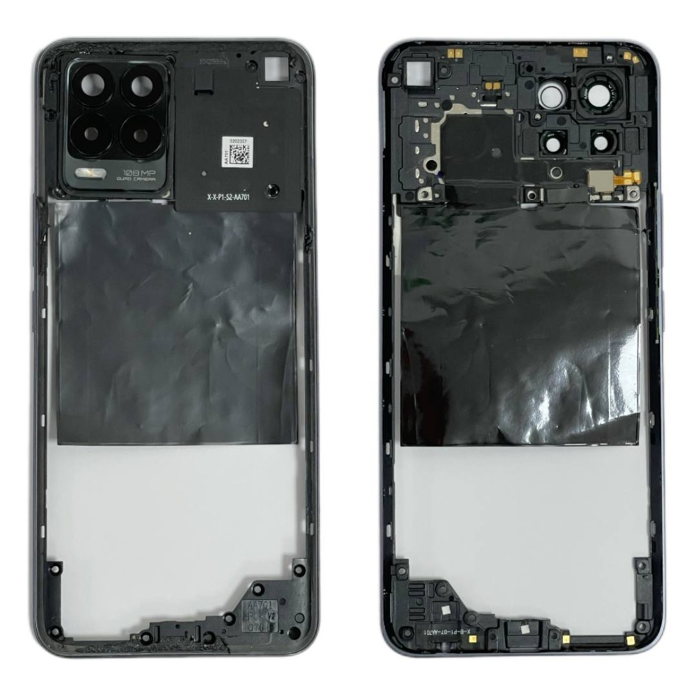 Рамка средней части с антеннами для Realme 8 Pro (Черный) - OR100% (SP)