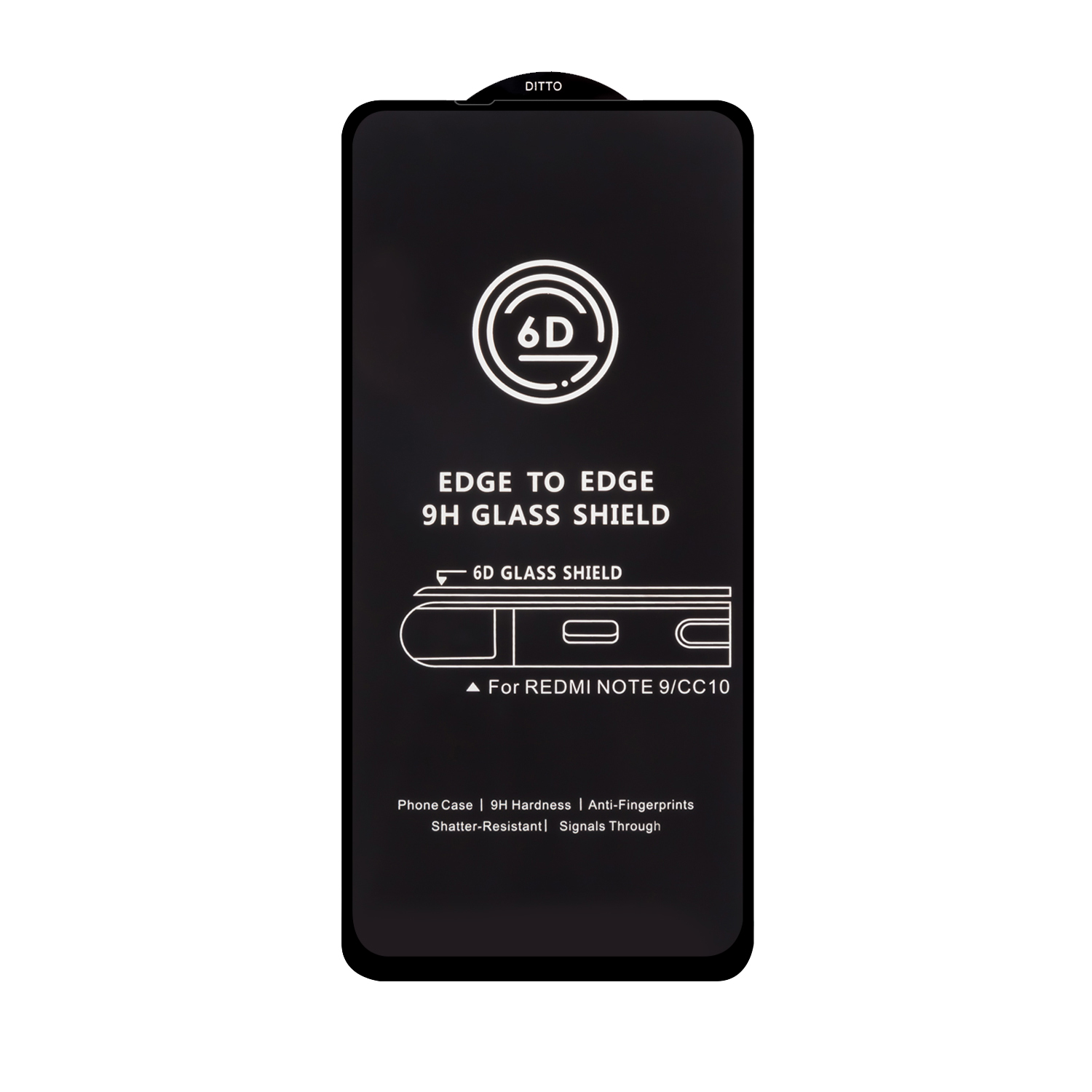 Защитное стекло "Полное покрытие" для Xiaomi Redmi Note 9 (Черный) Премиум
