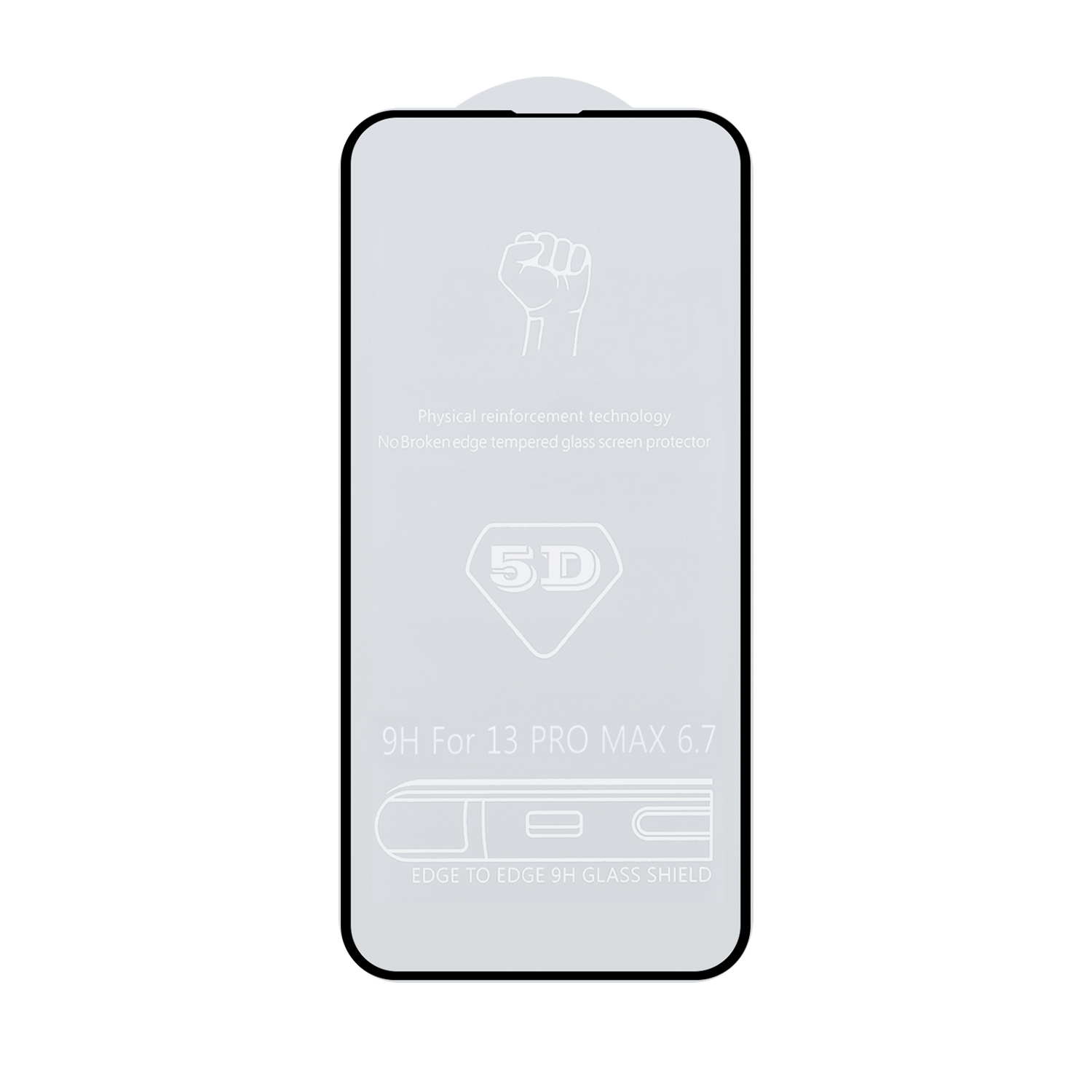 Защитное стекло "Полное покрытие" для iPhone 13 Pro Max/14 Plus (Черный) 