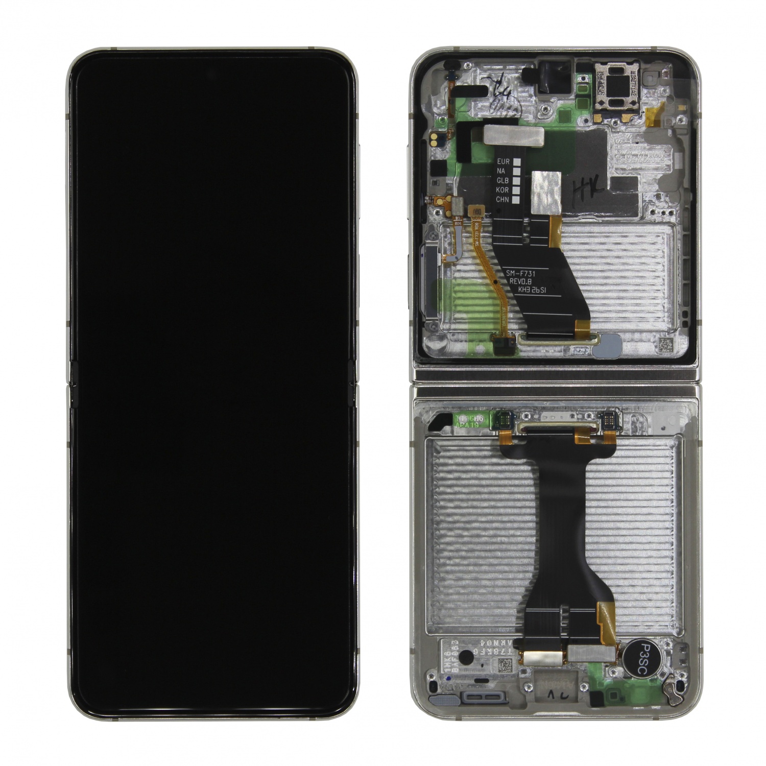Дисплей в сборе с тачскрином для Samsung Z Flip 5 (Бежевый) - в рамке OR100% (SP)