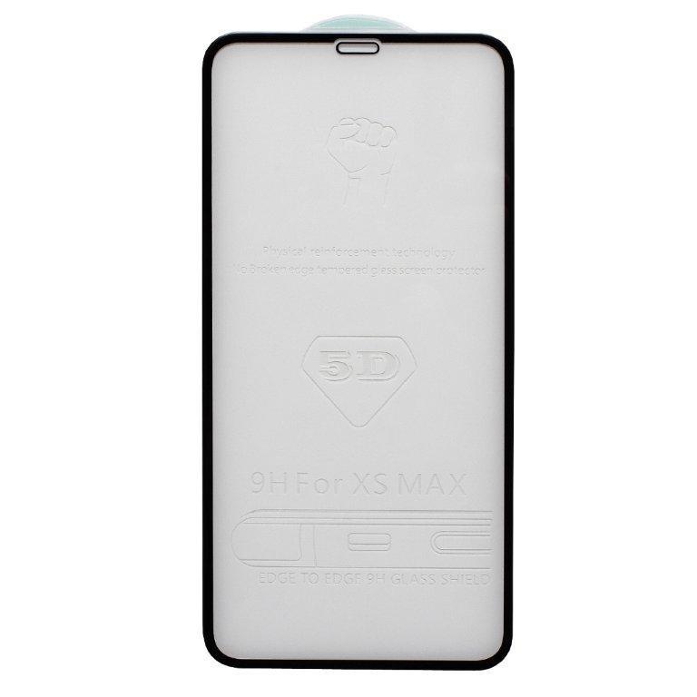 Защитное стекло "Полное покрытие" для iPhone XS Max/11 Pro Max (Черный) - загнутое/олеофобное покрыт