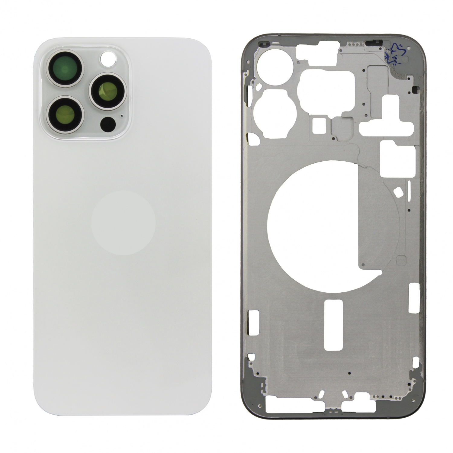 Корпус для iPhone 15 Pro Max (nano sim) (Белый) - Премиум